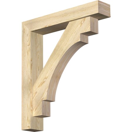 Ekena Millwork Merced Block Rough Sawn Bracket w/ Offset Brace, Douglas Fir, 6"W x 32"D x 36"H BKT0604X32X36MRC05RDF